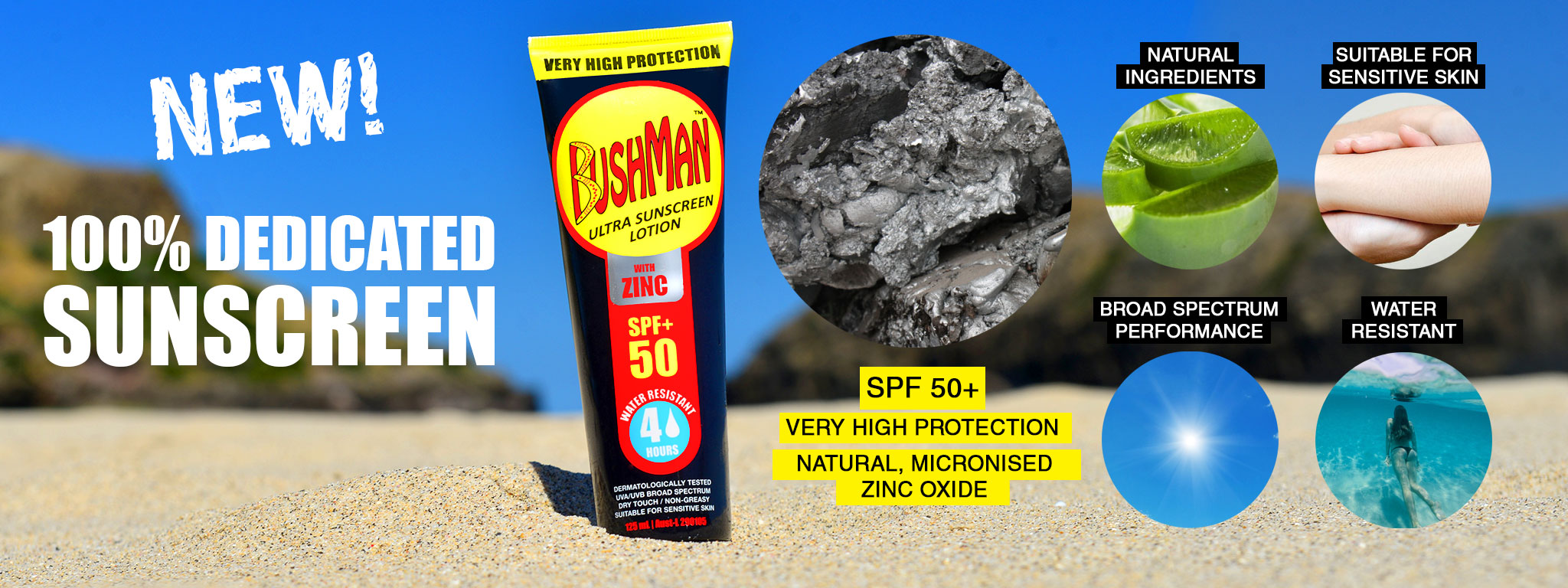 News Section Image: Visit the new Bushman Sunscreen Product webpage!